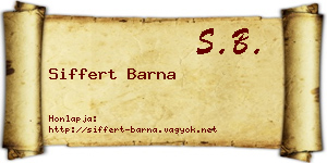 Siffert Barna névjegykártya