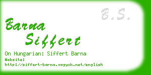 barna siffert business card